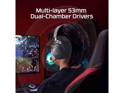 HyperX Cloud Alpha 2 Trådlöst Gaming Headset (svart) Upp till 250 timmars batteritid, 2,4 GHz, Bluetooth, RGB-basstation#3