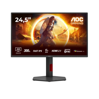27" AOC Q25G4SR, Fast IPS 2560x1440, 0,3ms, 300Hz FreeSync, HDR400, höjdjusterbar, pivot, 2xHDMI/DP, högtalare#1