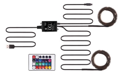 Deltaco_gaming LED strip 2x50cm 4 modes 12 colors 16xRGB remote control#3