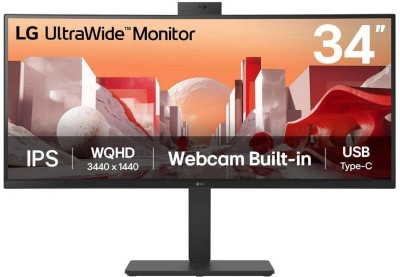 34" LG 34BA85QE, Curved IPS 3440x1440, 5 ms, 3800R, HDR10, höjdjusterbar, 2xHDMI/DP/USB-C 90W, högtalare, webbkamera, USB 3.2-hubb#1