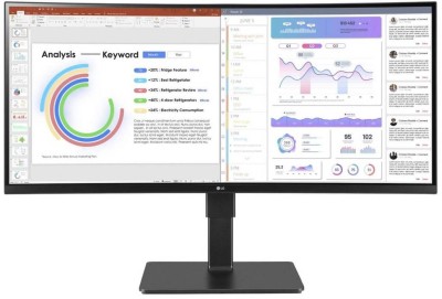 34" LG 34BQ77QB, Curved IPS 3440x1440, 5 ms, HDR10, 3800R, höjdjusterbar, 2xHDMI/DP/USB-C 90W, LAN, högtalare, USB-hubb
