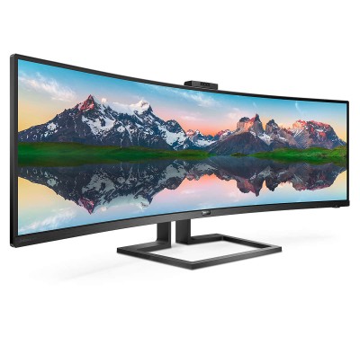 49" Philips 499P9H/00, VA Curved 5120x1440, 5 ms, höjdjusterbar, 2xHDMI/DP/USB-C 65W, USB-hubb, högtalare, webbkamera#8