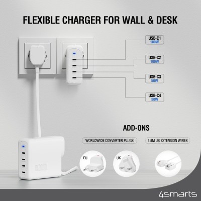 4Smarts GaN Flex Pro 200W Väggladdare (vit)#3