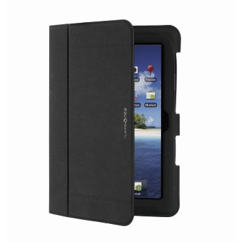 Samsonite Tabzone Ultraslim Punched portfolio för Samsung Galaxy Tab2 10.1, Läder, Svart