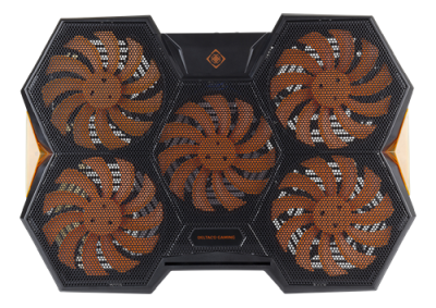 Kylplatta Deltaco Gaming, 5 st orange LED-fläktar - Svart/Orange#3