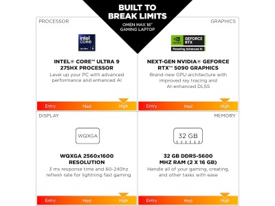 HP OMEN MAX Gaming Laptop 16-ah0002no 16" WQXGA 240 Hz GeForce RTX 5090, Ultra 9 275HX, 32 GB RAM, 1 TB SSD, Windows 11 Home#5