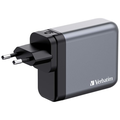 AC-adapter Verbatim GaN Charger 140W, 3xUSB-C / 1xUSB-A, inkl. reseadapter EU/UK/US#3