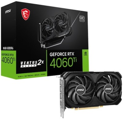 MSI GeForce RTX 4060 Ti Ventus 2X Black OC 8 GB GDDR6, HDMI/3xDP#1