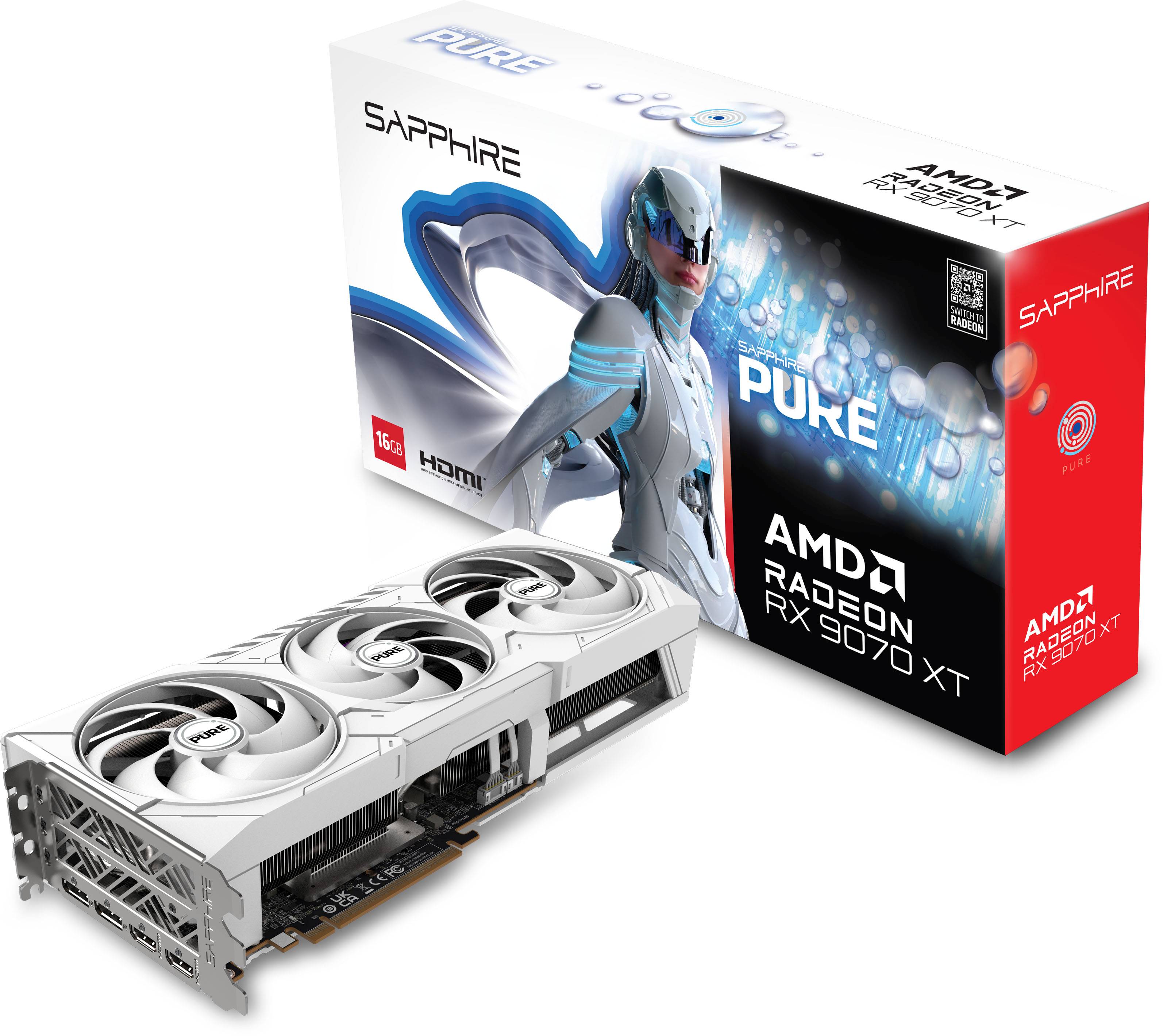 Sapphire Radeon RX 9070 XT Pure Gaming OC 16 GB GDDR6, 2xHDMI/2xDP