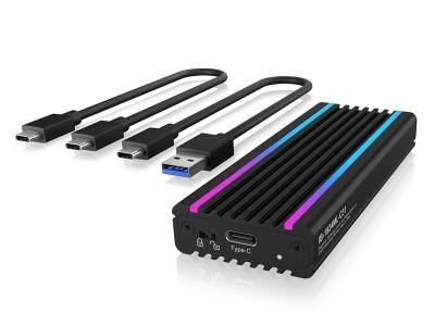 Externt kabinett ICYBOX SSD Enclosure Black, M.2 NVMe SSD, USB-C 3.2, RGB#2