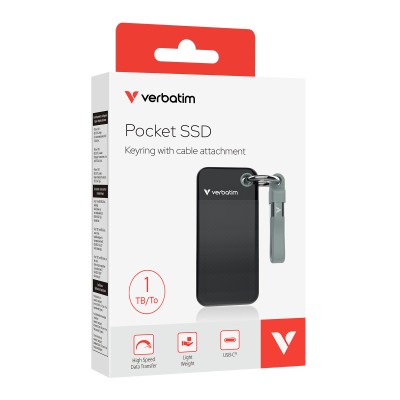 1 TB Verbatim Pocket SSD, USB 3.2 Gen2 - Svart/Grå#2