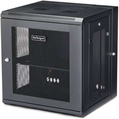 19" Skåp StarTech.com 12U, 610x550x640mm, stående eller väggmonterat, gångjärnsupphängning - Svart#1