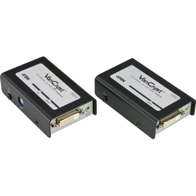 DVI-D-förlängare över Cat5 Ethernet-kabel, upp till 60 m (40 m vid 1080p), ljud