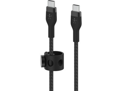 Belkin USB-C till USB-C kabel 3m Flätad - Svart