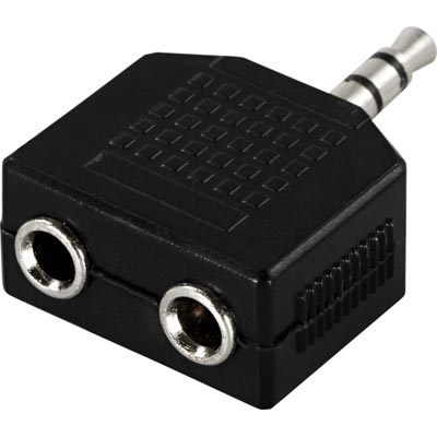 Splitter 3,5 mm stereo hane till 2x3,5 mm stereo hona