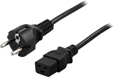 DELTACO apparatkabel, 16A, rak CEE 7/7 - rak IEC C19, 5m Strömkabel mellan UPS och vägguttag IEC320-C19, 5 meter, Svart