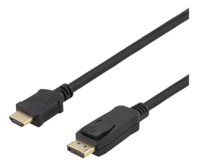 Deltaco Displayport till HDMI 10m, 10.8Gb/, svart