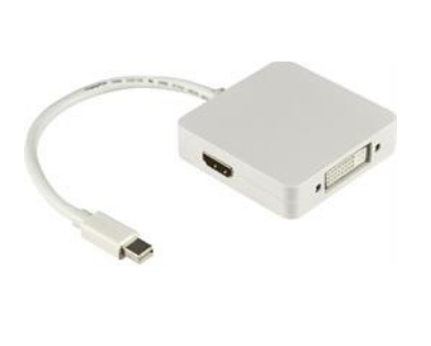 Deltaco Mini DisplayPort till DVI/HDMI/DisplayPort, 0,2m, vit