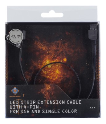 DELTACO GAMING LED Strip Förlängningskabel, 50cm - svart#2