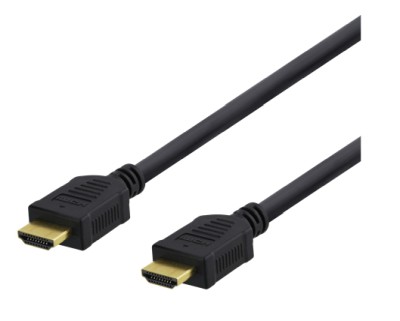 DELTACO High-Speed Premium HDMI-kabel, 2m, Ethernet, 4K UHD, svart