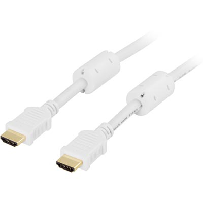Deltaco HDMI monitorkabel, 3m - Vit
