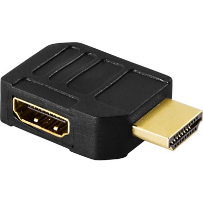 Adapter HDMI hane till hona, vinklad - Svart