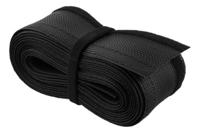 Deltaco Kabelsorteringsstrumpa i nylon kardborrband 1,8m Svart#2