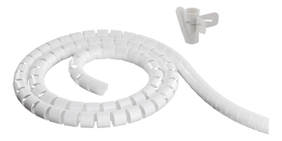 Kabelslukare Deltaco i nylon, 25mm diameter, 20m, inkl. verktyg - Vit