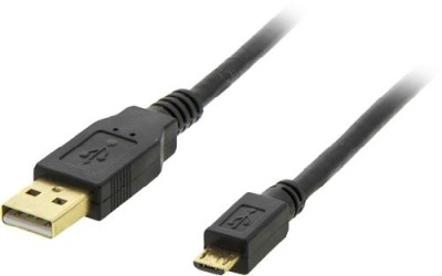 USB 2.0 Typ A till Micro Typ B kabel, 1m - Svart