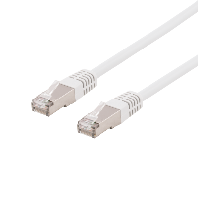Nätverkskabel skärmad S/FTP Cat.6, RJ45, LSZH, 1 meter - Vit