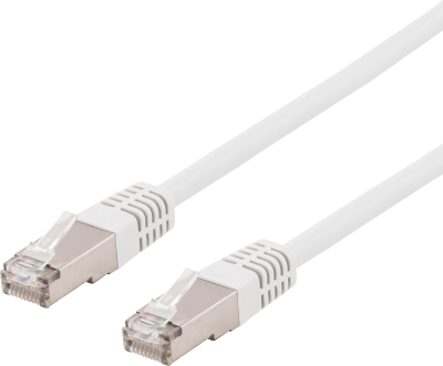 Nätverkskabel skärmad S/FTP Cat.6, RJ45, LSZH, 5 meter - Vit