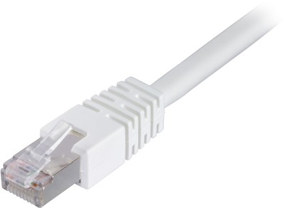 Nätverkskabel skärmad Cat.6, RJ45, 0,3 meter - Vit
