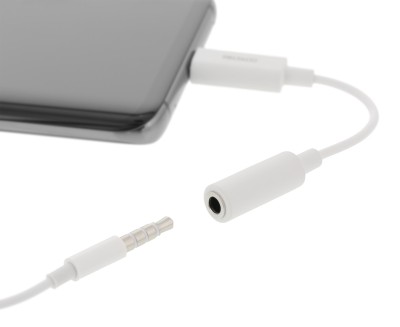 DELTACO USB-C till 3,5 mm adapter, stereo, aktiv, 11 cm, vit#2