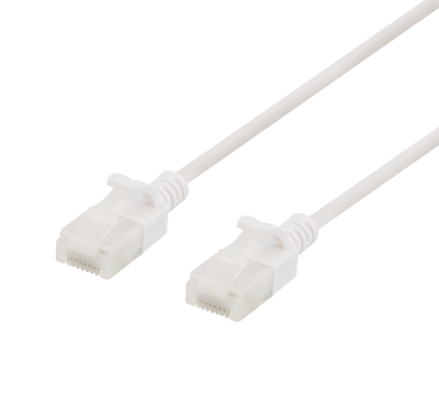 Nätverkskabel oskärmad Cat6a, slim, 3,5mm i diameter, 5 meter - Vit