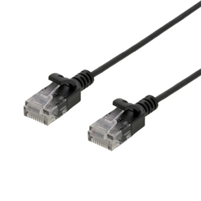 DELTACO Ultra Slim U/UTP Cat.6 patchkabel, 2.6mm, 1m, svart