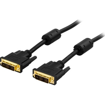DVI-D-kabel, guldpläterad, 1 meter - Svart