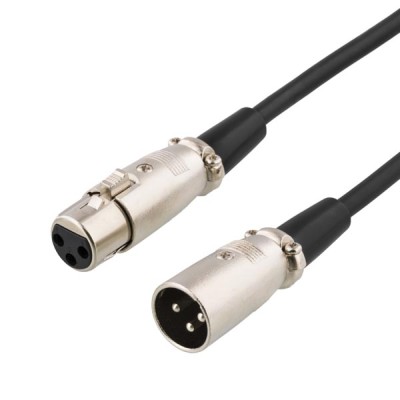 Mikrofonkabel XLR, 1 meter, bulk - Svart