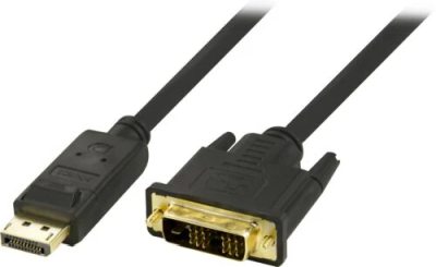 Deltaco DisplayPort to DVI cable, 20-pin male - male, 1m, black