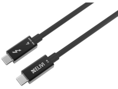 Elivi Thunderbolt 4 kabel 1m (svart) Upp till 40 Gbps, laddning upp till 240W, DP Alt Mode 2.0, 8K60Hz, bakåtkompatibel