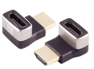 Adapter HDMI hane till hona, MicroConnect, 8K@60Hz, vinklad uppåt - Svart