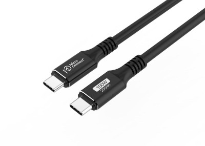 MicroConnect Premium USB-C 3.2 Gen.2, rak-rak, 20Gbps, 100W, 1m - Svart#1