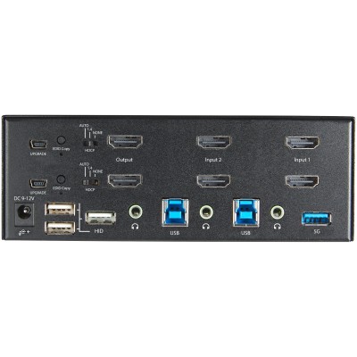 Systemswitch Startech.com SV231DHU34K6, 2-vägs KVM för dubbla skärmar, HDMI 2.0 4K@60Hz, USB-A#3