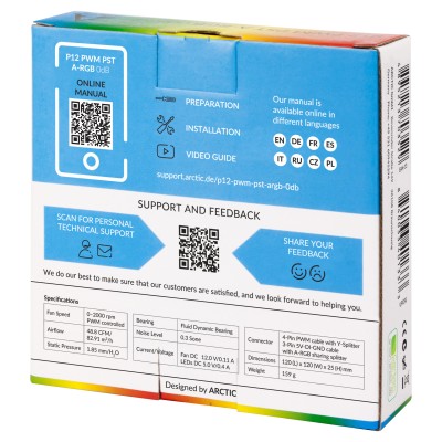 Arctic Cooling P12 PWM PST A-RGB White#5
