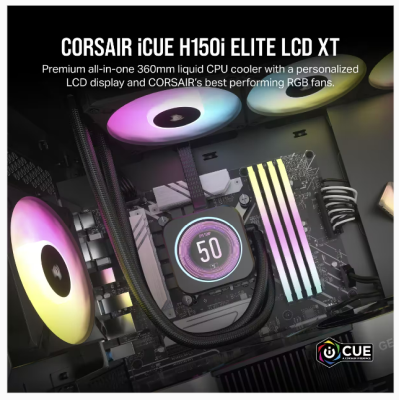 Corsair iCUE H150i ELITE LCD XT, 360mm, RGB - Svart#2