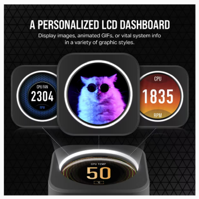 Corsair iCUE H150i ELITE LCD XT, 360mm, RGB - Svart#3