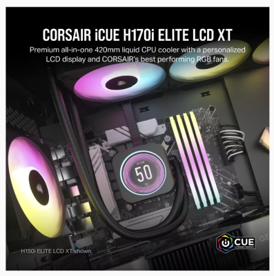 Corsair iCUE H170i ELITE LCD XT, 420mm, RGB - Svart#2