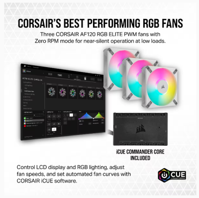 Corsair iCUE H150i ELITE LCD XT White, 360mm, RGB - Vit#4
