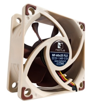 Fläkt 60 mm Noctua NF-A6x25, 8.2~19.3 dBA, 1600~3000 rpm, 9.83~17.9 cfm, 3-pin#3