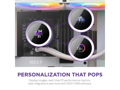 NZXT Kraken 240 RGB, 240mm, 2x120 mm RGB-fläktar - Vit#3