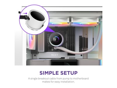 NZXT Kraken 240 RGB, 240mm, 2x120 mm RGB-fläktar - Vit#7